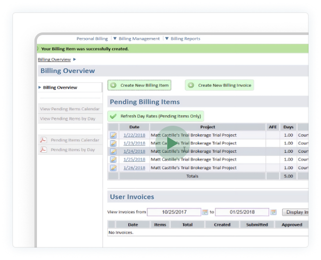 Broker & Client Billing Dashboard